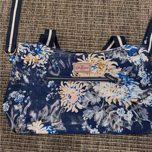 Cath Kidston Navy and Cream Floral Shoulder Bag